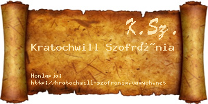 Kratochwill Szofrónia névjegykártya